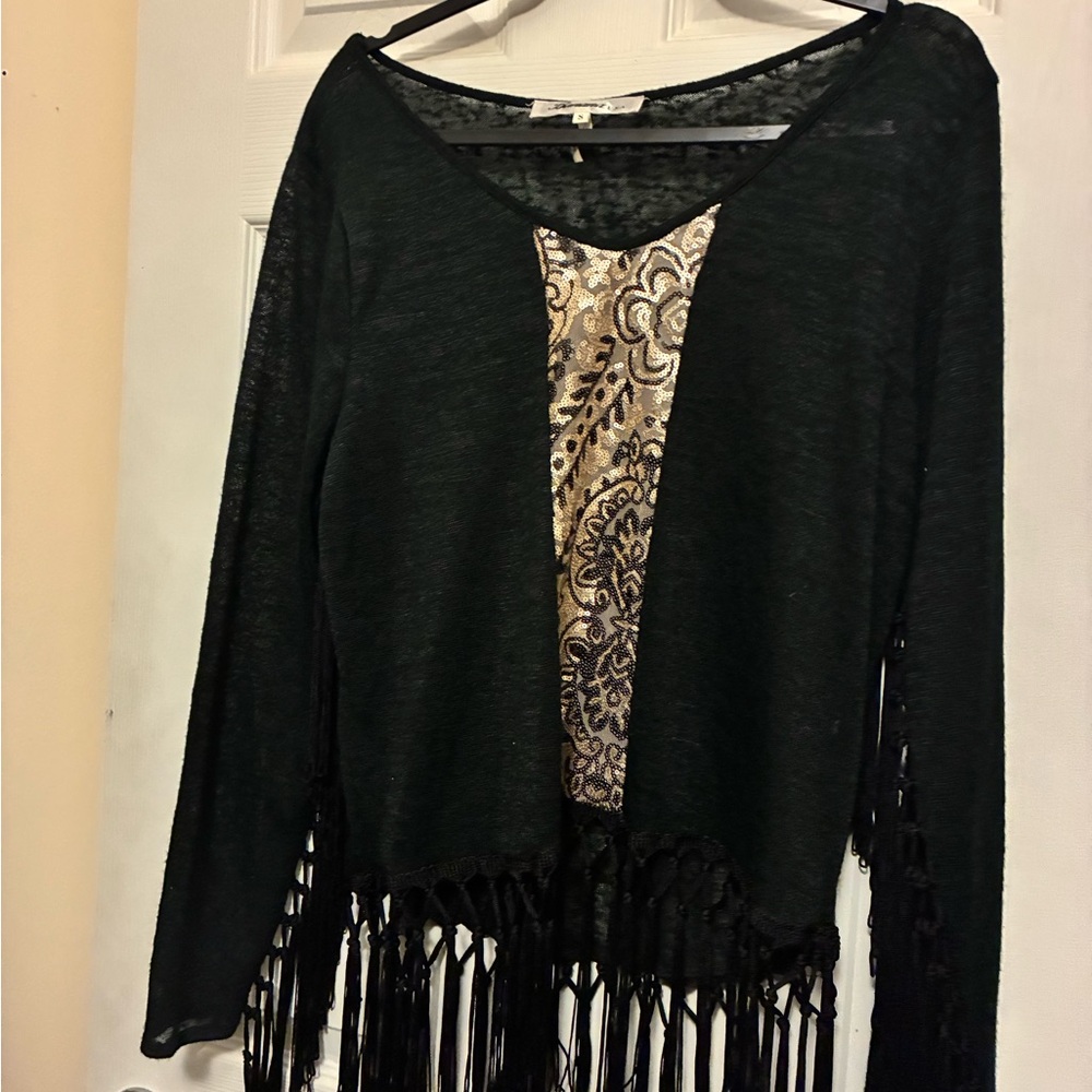 Banana Republic Black Sequin Detail Top